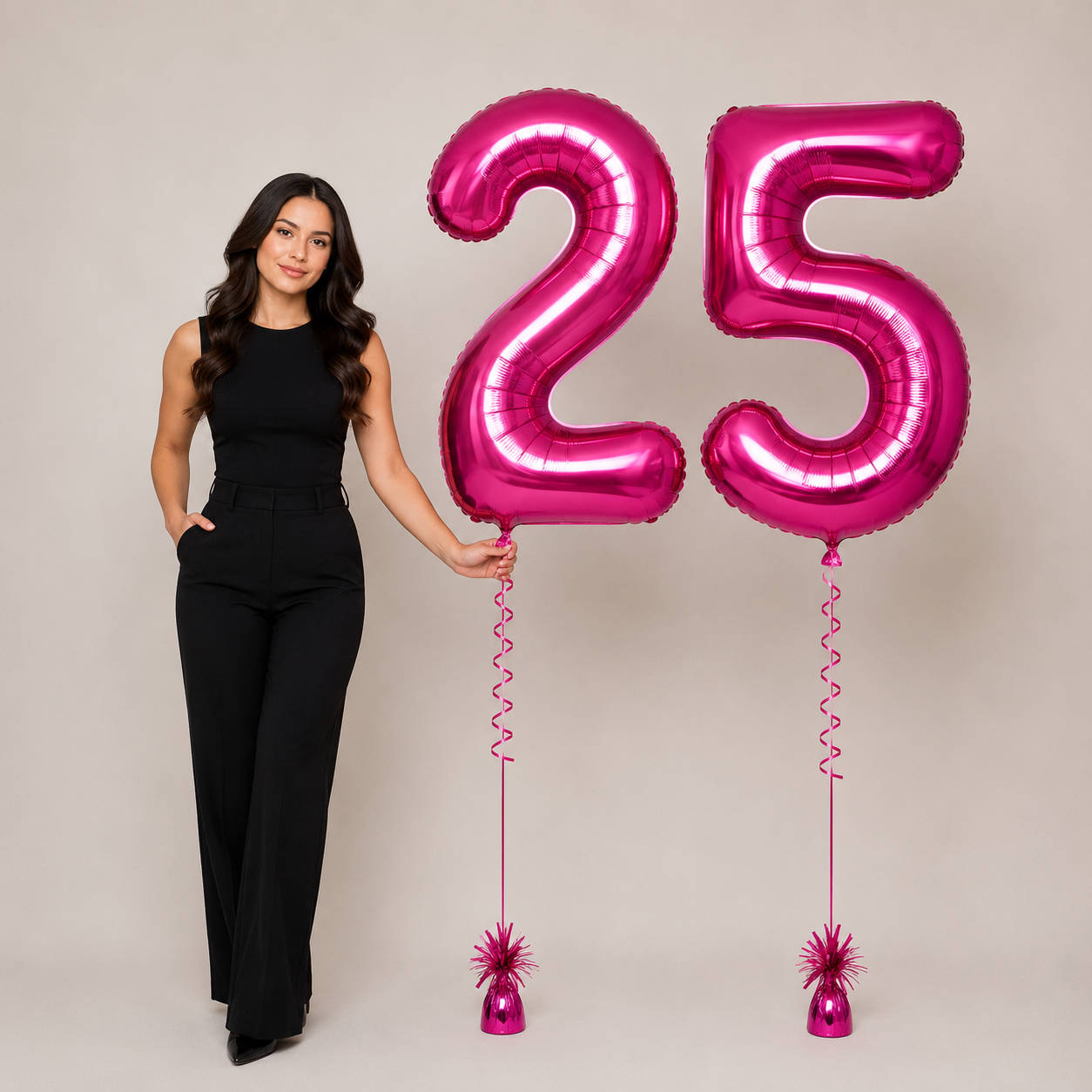 Pink Number Balloons 34” Giant Number Balloons