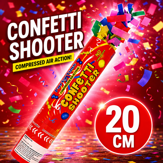 20cm Multicolour Confetti Shooter Cannon | Party Confetti Popper