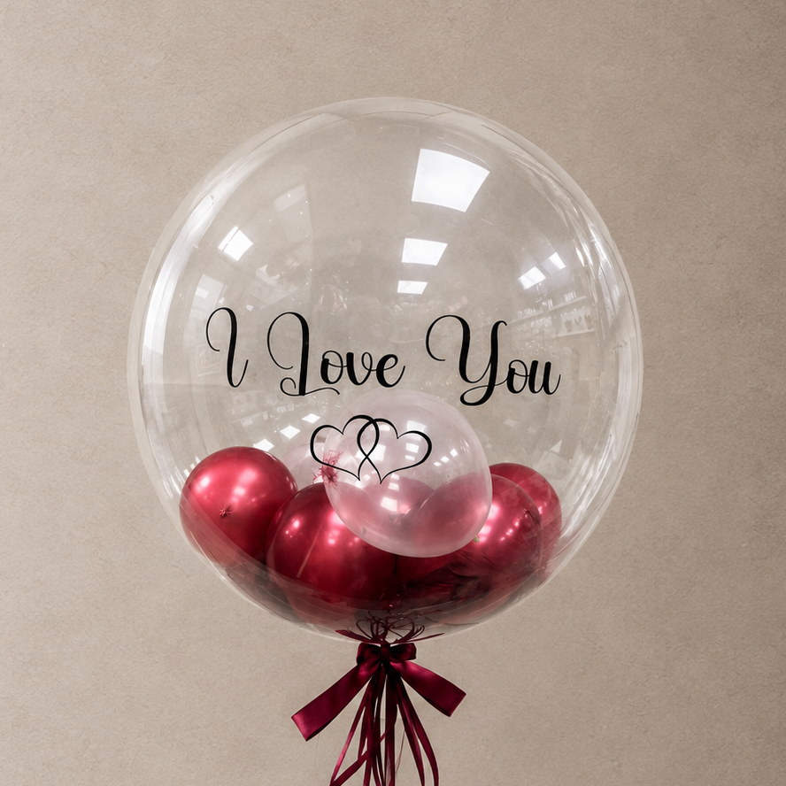 Luxury Personalised I Love You Bubble Balloon