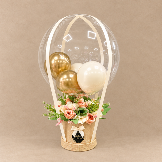 Luxury Nude & Gold Balloon Flower Bouquet