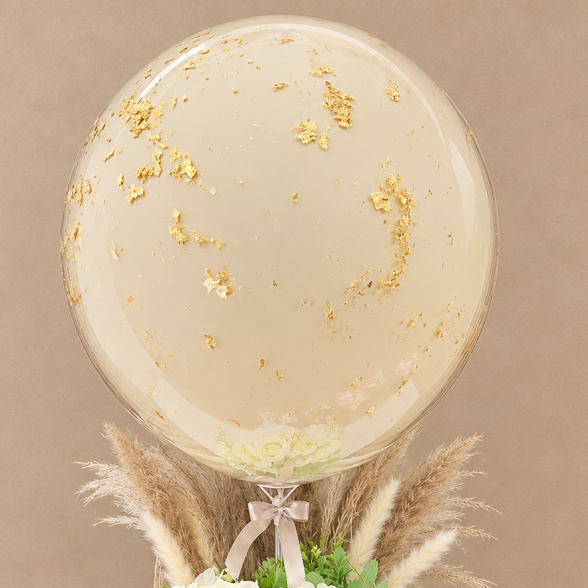 Luxury Gold Flake Balloon Flower Bouquet