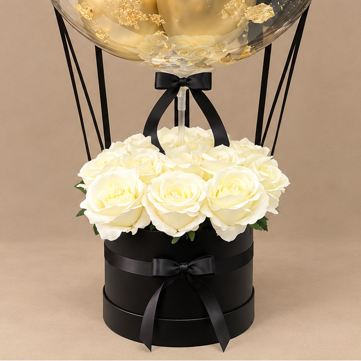 Hajj Mubarak White Rose Bouquet
