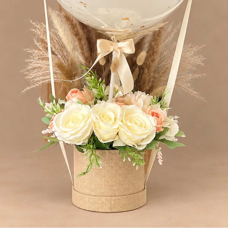 Luxury Ivory Balloon Flower Box