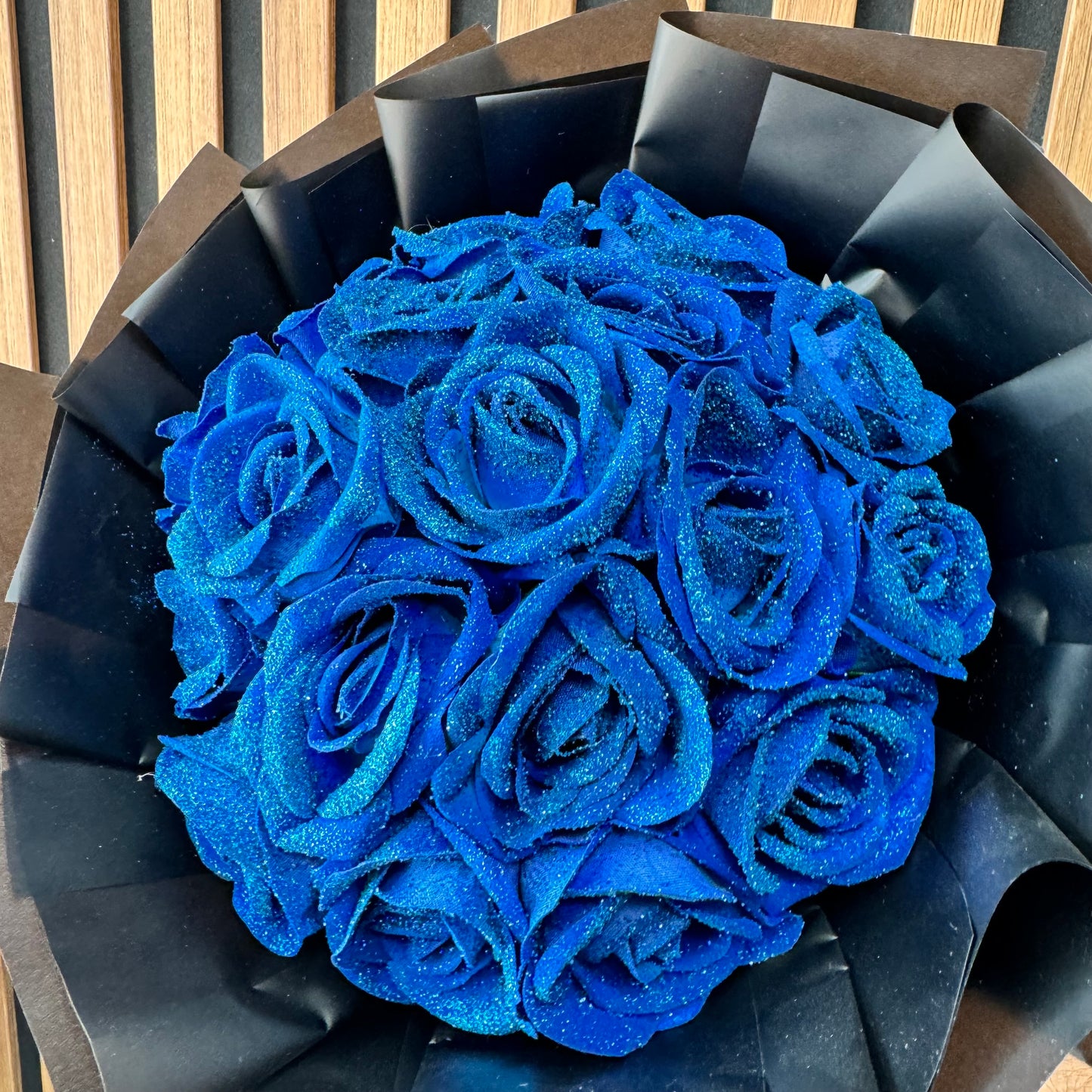 Blue Glitter Roses