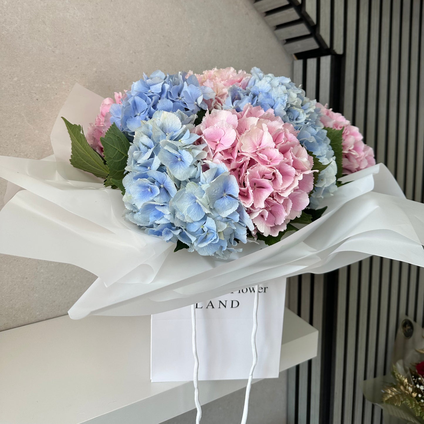 Gender Reveal Hydrangea Bouquet