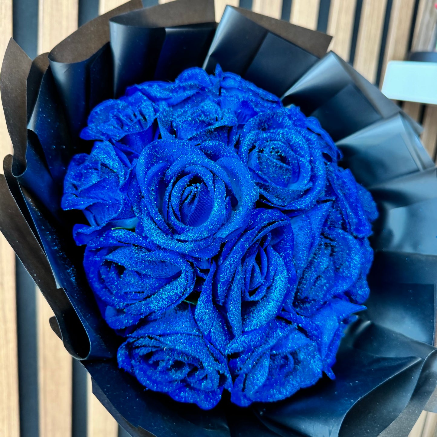 Blue Glitter Roses