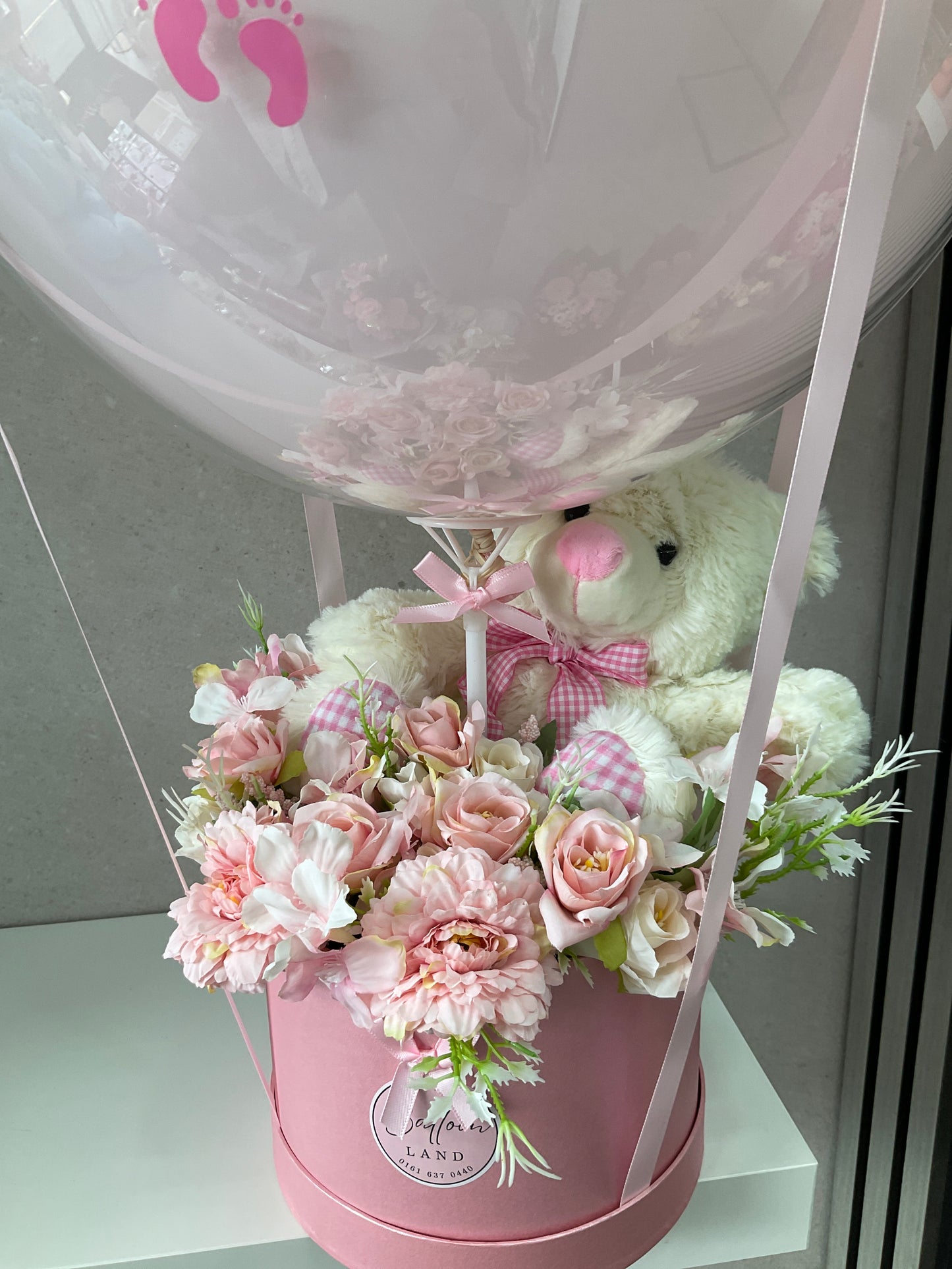 Baby Girl Arrival Balloon x Flower Bouquet Customised Balloon / Perfect for a Gift