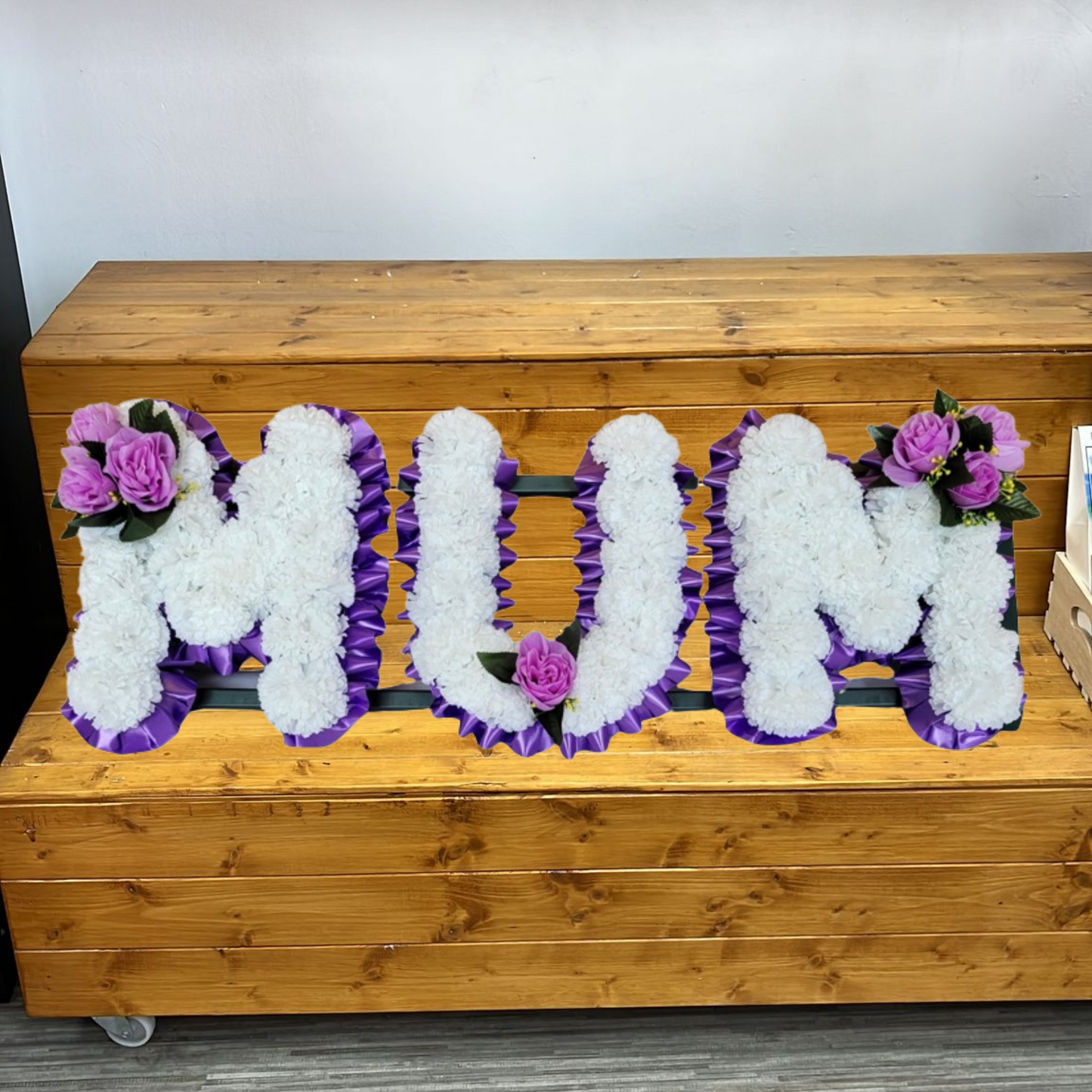 Mum Artificial Silk Funeral Tribute Funeral Flower