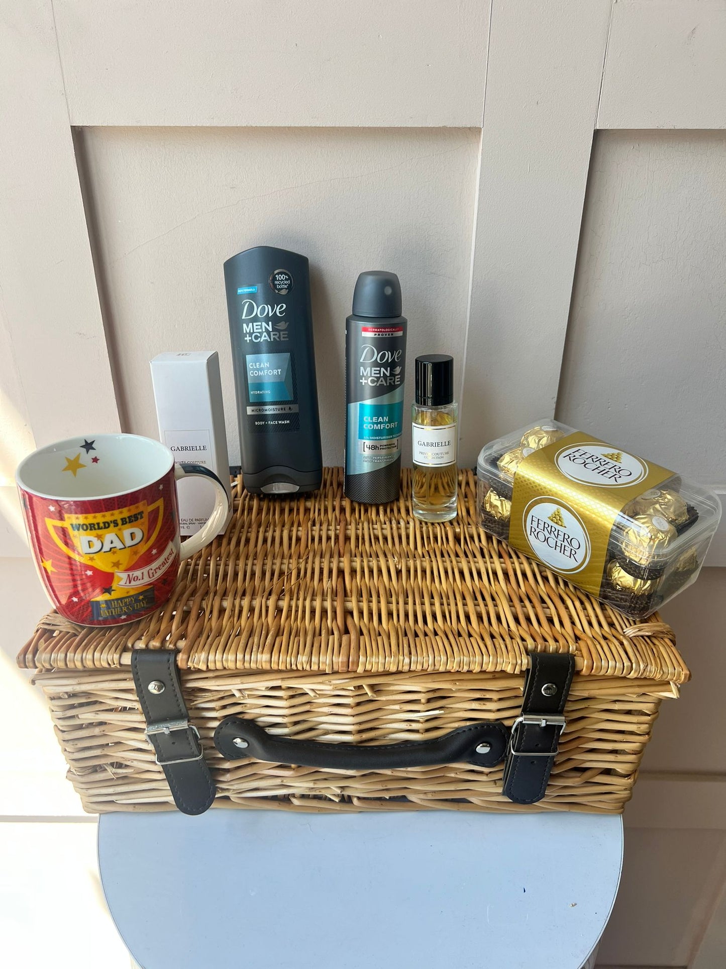 Fathers Day Wicker Basket Gift Set + Perfume