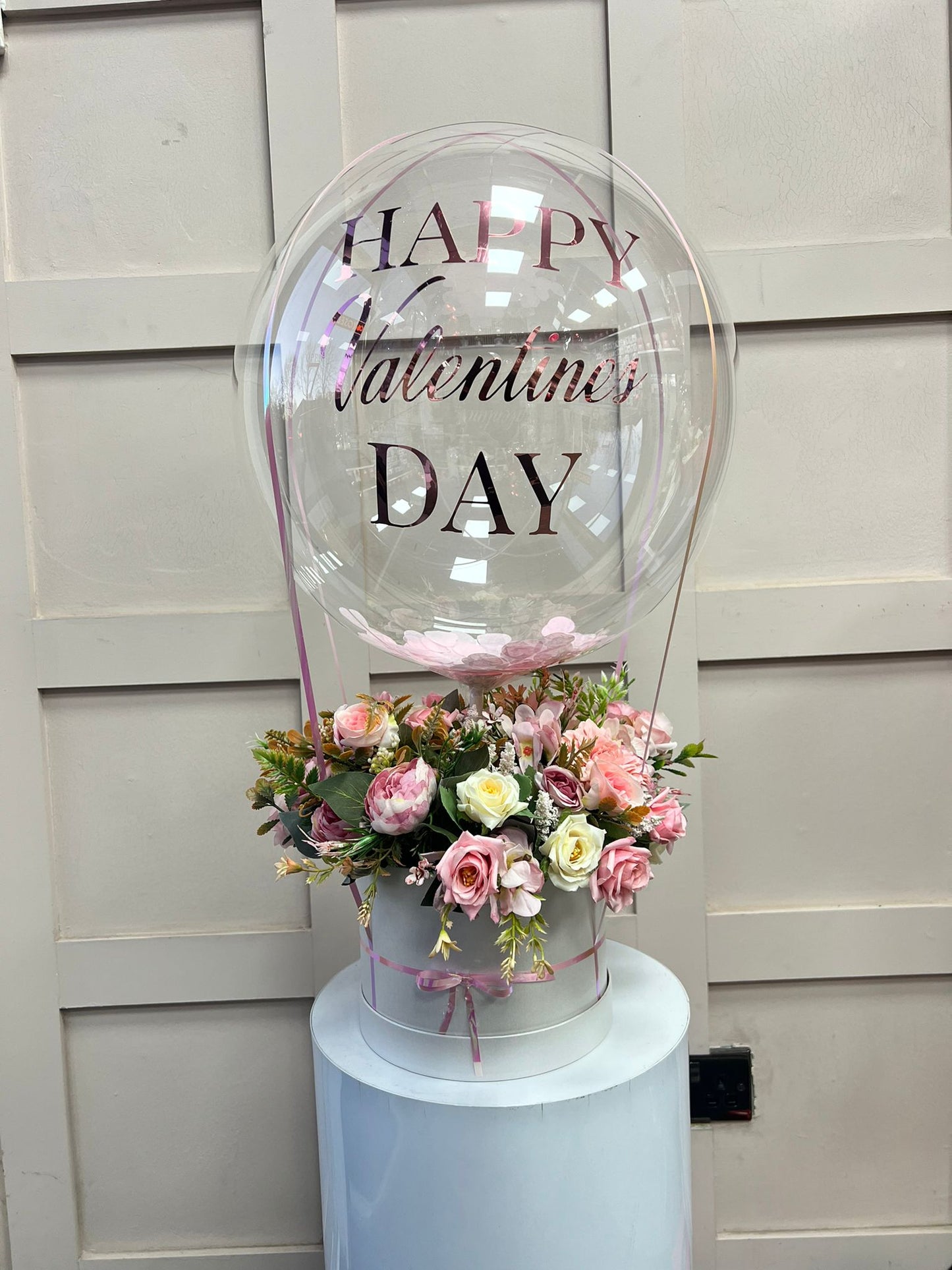 Valentines Day Balloon Flower Bouquet Pink