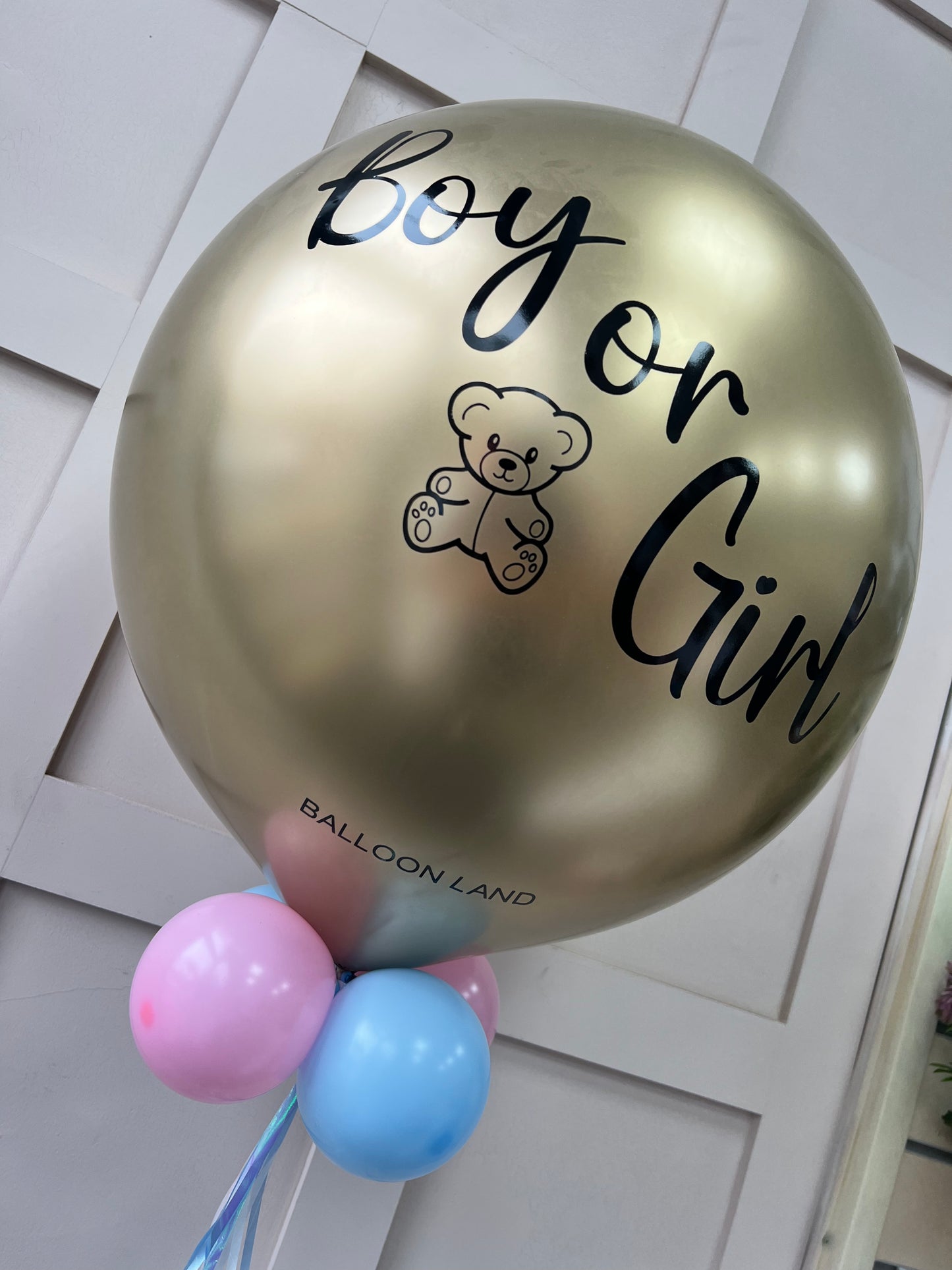 Gold gender reveal balloon - with only balloons inside