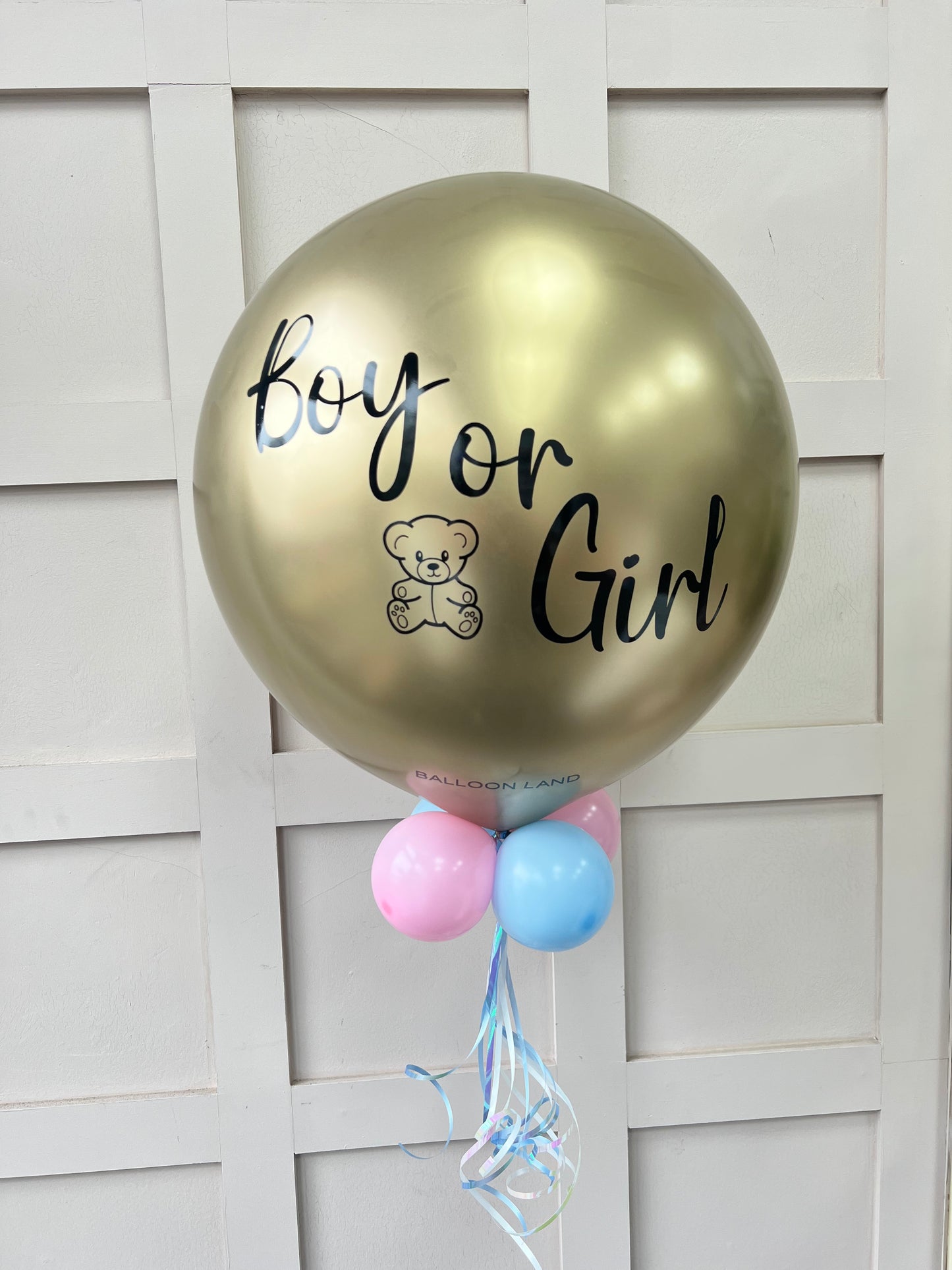 Gold gender reveal balloon - with only balloons inside