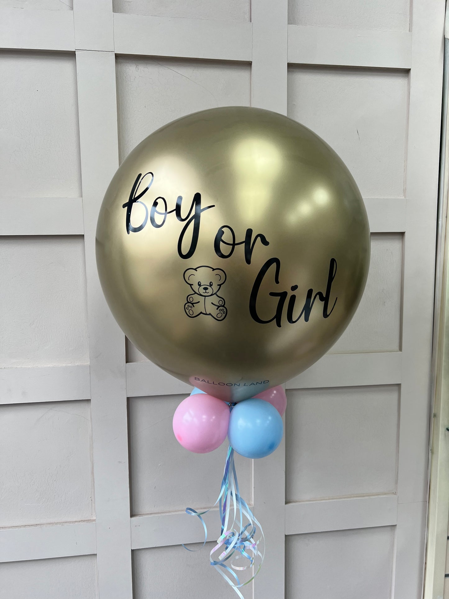 Gold gender reveal balloon - with only balloons inside