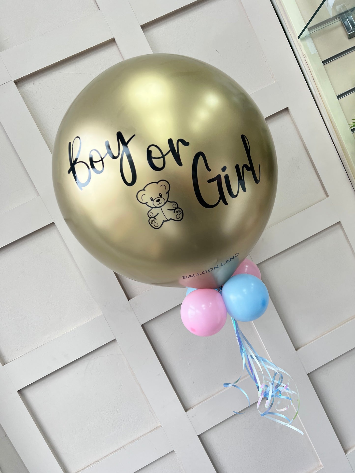 Gold gender reveal balloon - with only balloons inside