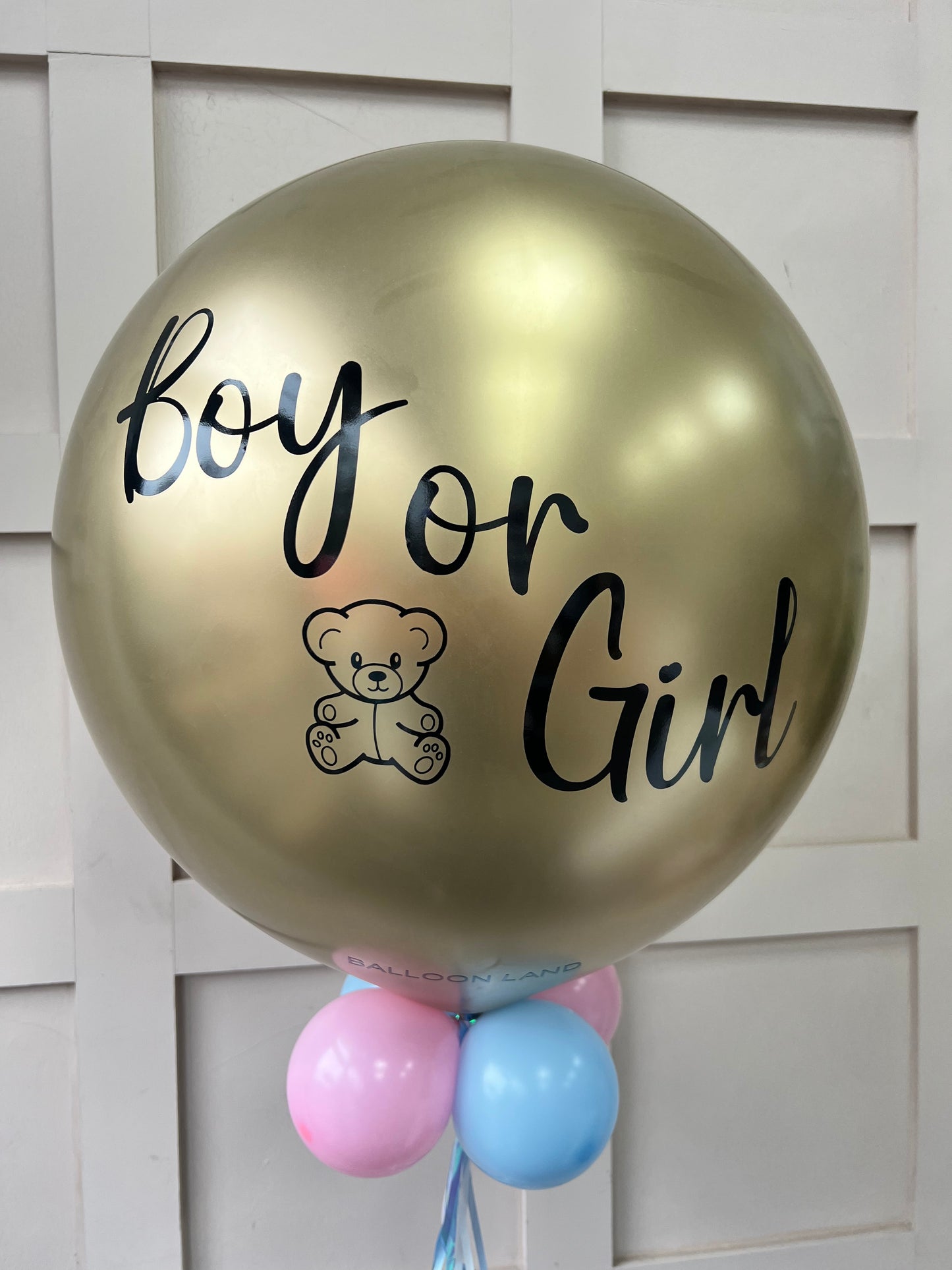 Gold gender reveal balloon - with only balloons inside