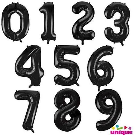 Black Number Balloons 34” Giant Number Balloons