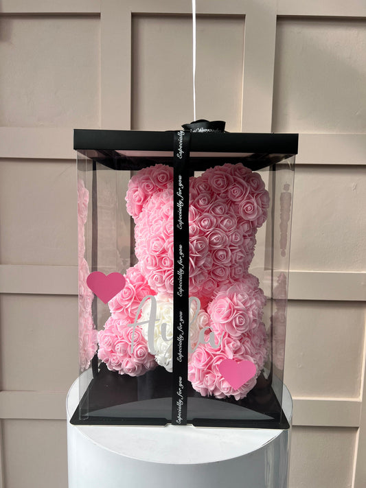 Personalised medium Rose Bear / Birthday Engagement  Wedding All Occasions Gift / Next Day Delivery