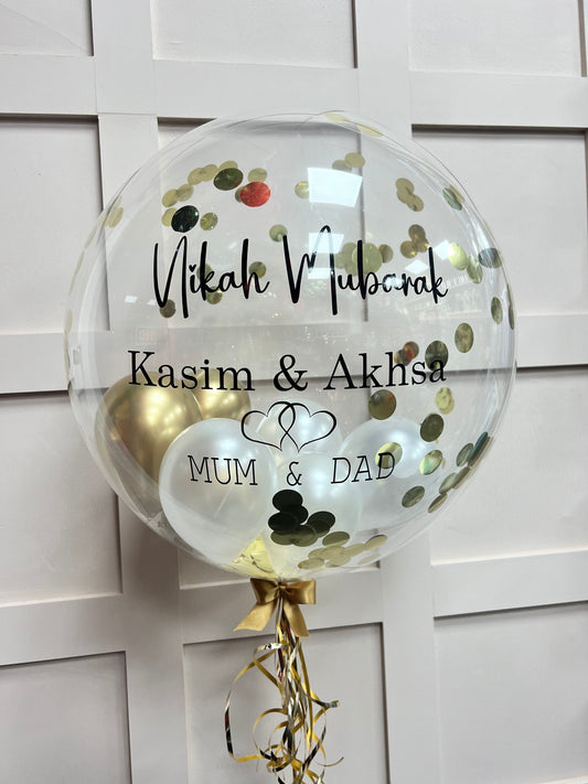 Nikah Mubarak Balloon / Personalised Balloon  / Balloon in a box / Next Day Delivery