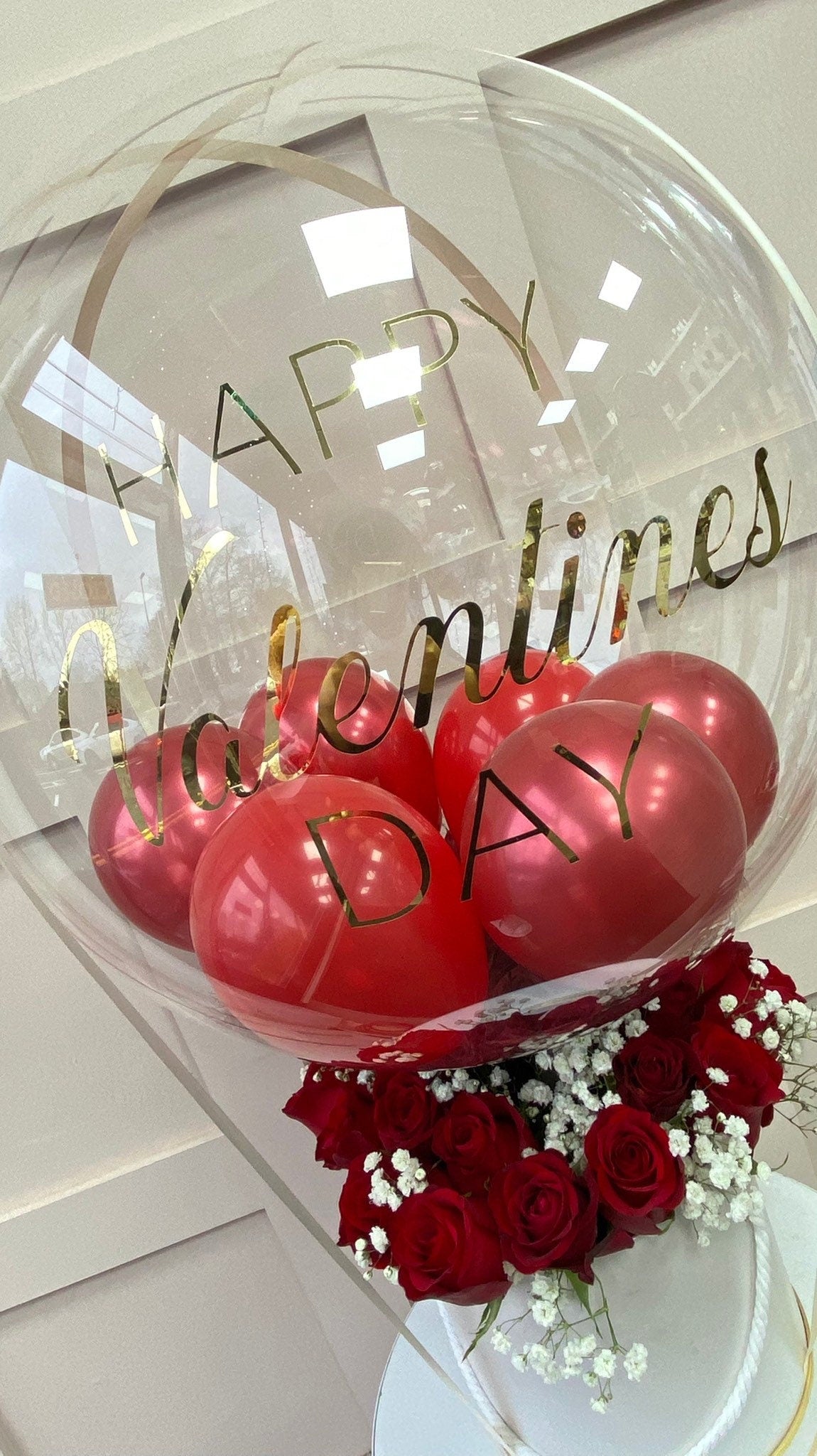 Valentines Day Balloon / I LOVE YOU Balloon / Balloon Flower Bouquet / red roses