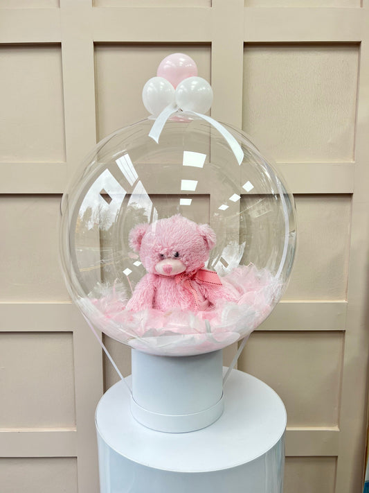 Baby Girl Balloon x Teddy Bear Customised Balloon / Perfect for a Gift