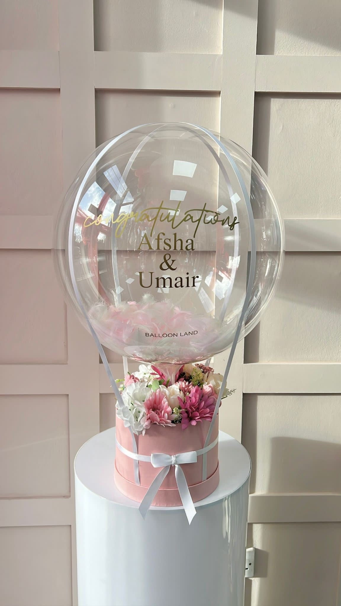 Congratulation Balloon x Flower Bouquet Customised Balloon