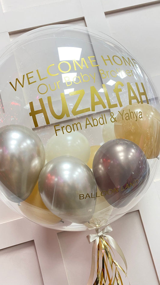 Welcome home balloon / personalised balloon / orbz balloon / welcome back /