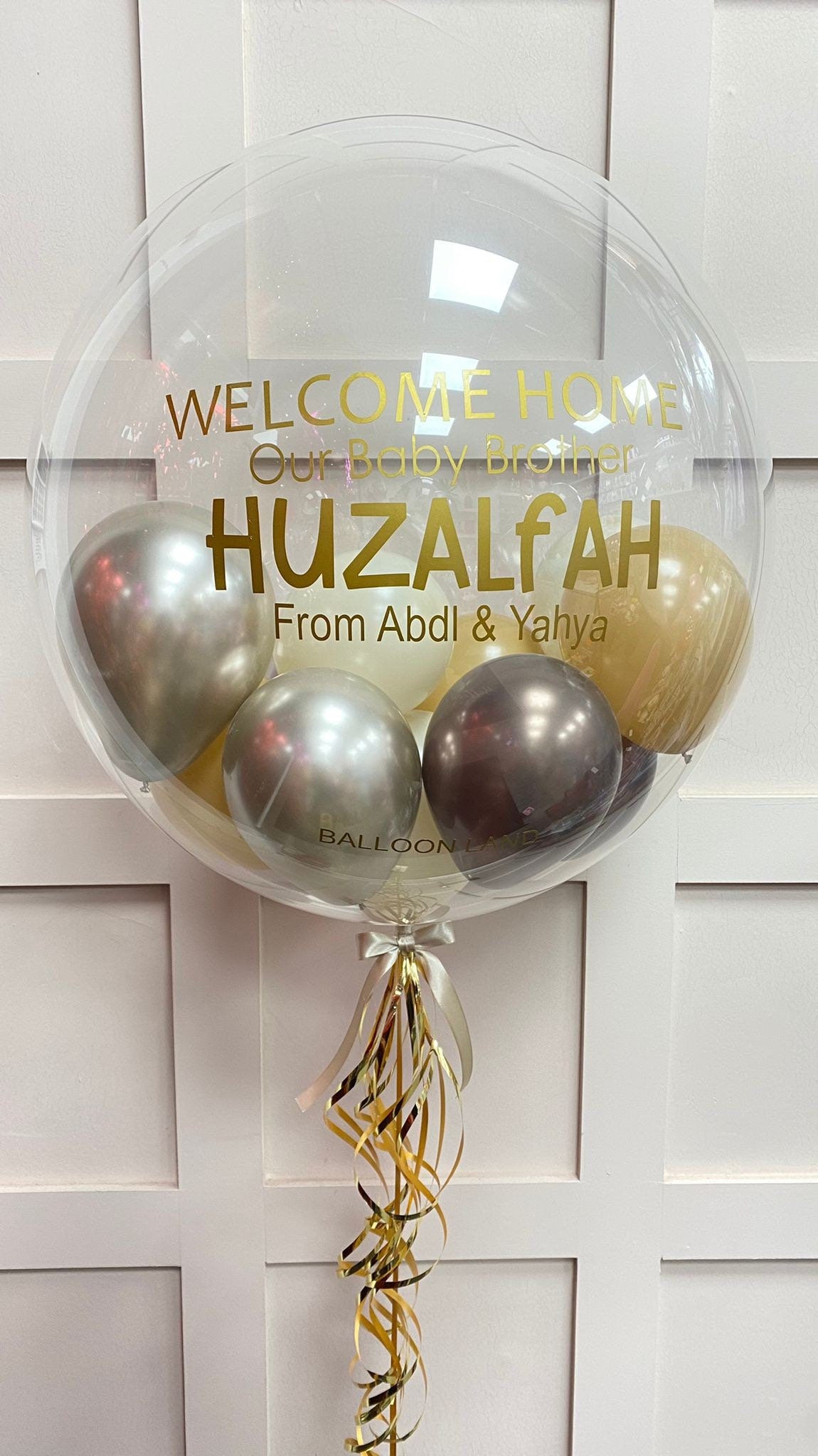 Welcome home balloon / personalised balloon / orbz balloon / welcome back /