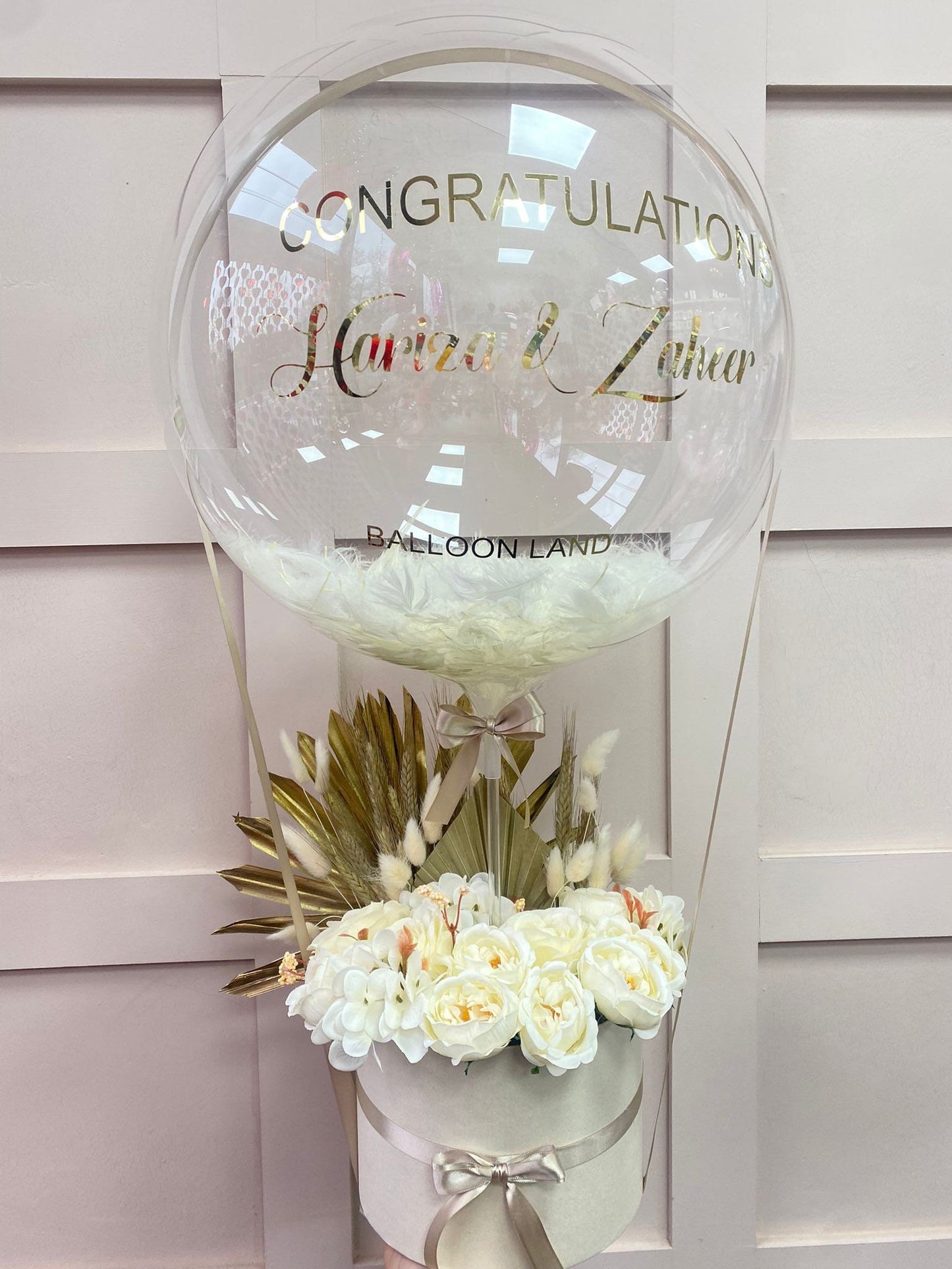 Congratulation Engagement Flower and Balloon Bouquet