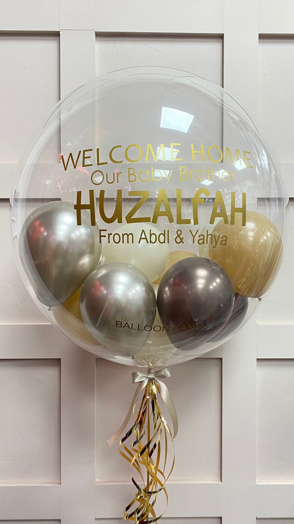 Welcome home balloon / personalised balloon / orbz balloon / welcome back /