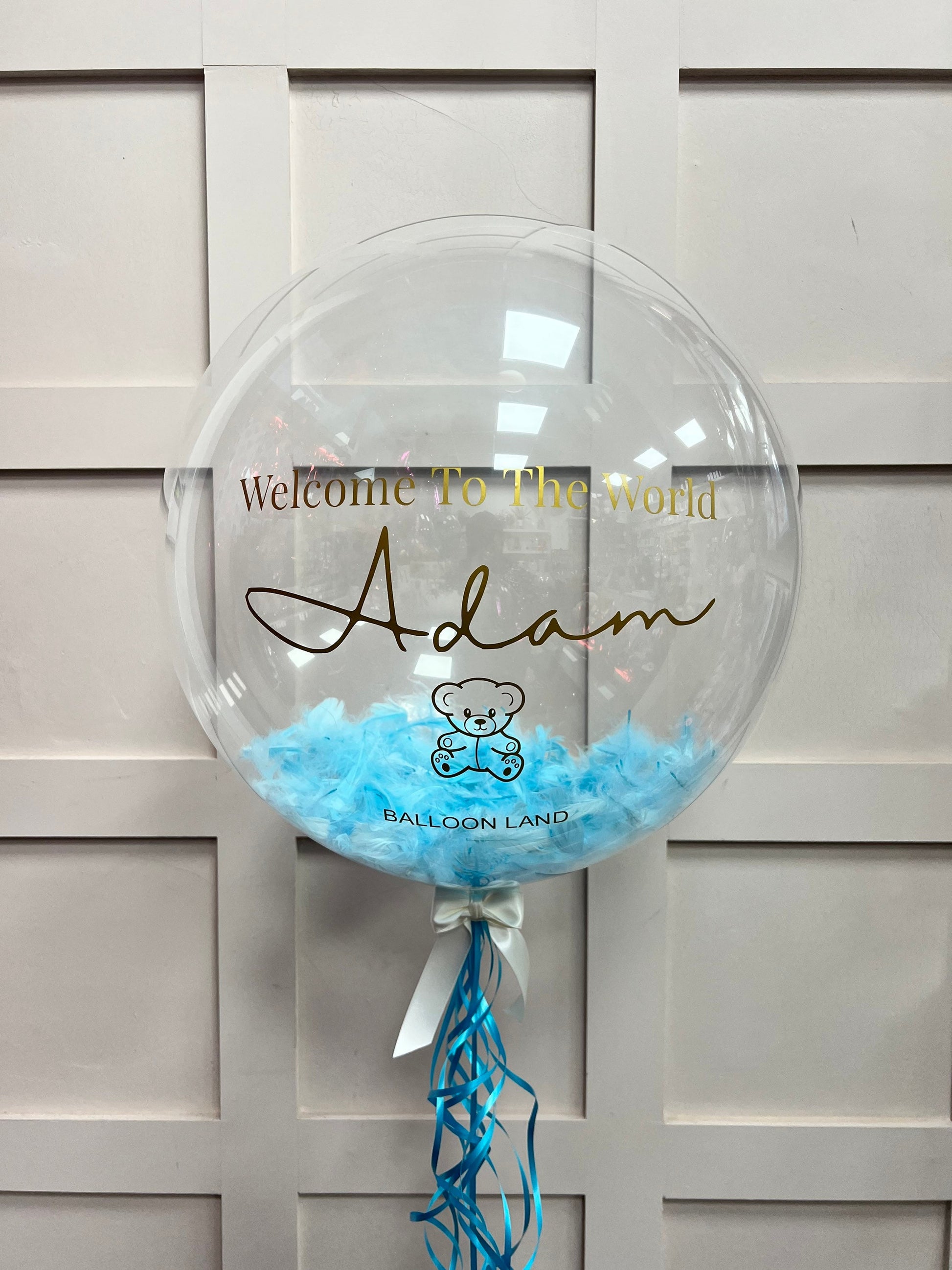 Baby Boy Balloon / Baby arrival / Perfect for a Baby welcome home ballCelebrate any special occasion or event with our Personalised Balloons – these will arrive to deliver happiness and delight for all ages.

Create the perfect surprisBalloon land uk ltdBalloon land uk ltd