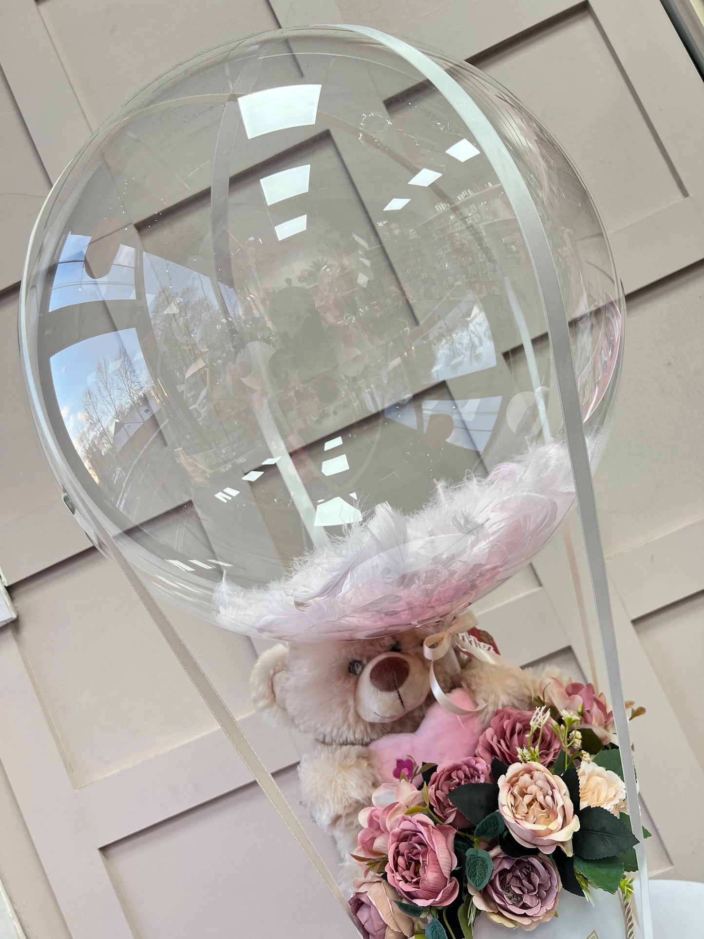 Mothers day Balloon / Personalised Balloon / Worlds Best Mum / Flower Bouquet WITH TEDDY