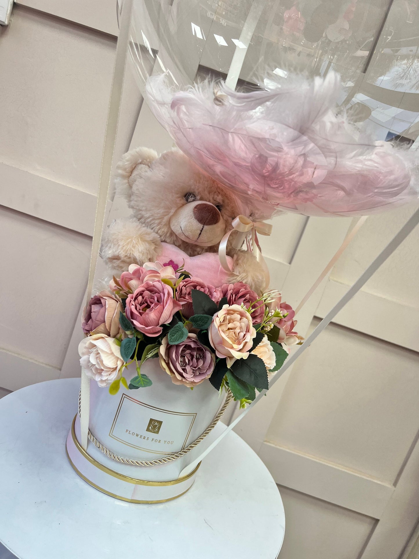 Mothers day Balloon / Personalised Balloon / Worlds Best Mum / Flower Bouquet WITH TEDDY