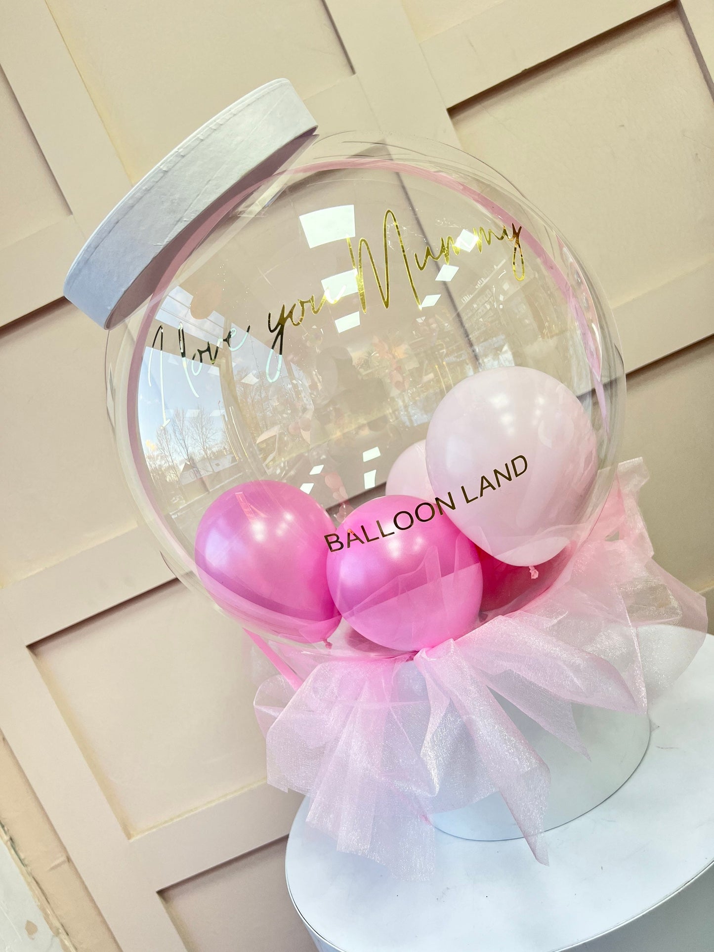 Mothers day hat box Balloon / Personalised Balloon / Worlds Best Mum