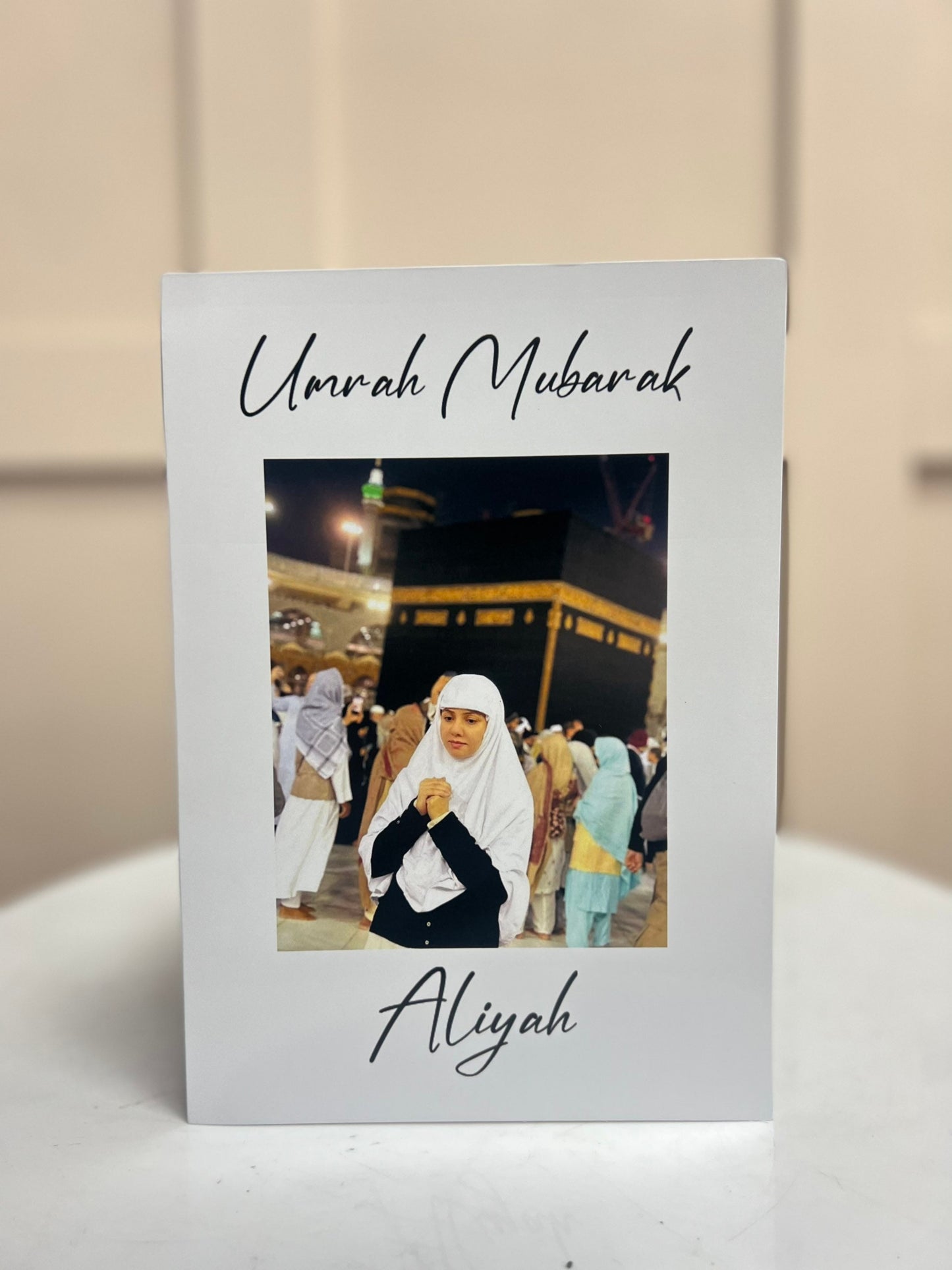 Personalised Umrah Mubarak Photo Card perfect for Umrah Mubarak returnumrah mubarak personlised gift card, send us your picture on Balloonlandukltd@gmail.comBalloon land uk ltdBalloon land uk ltd