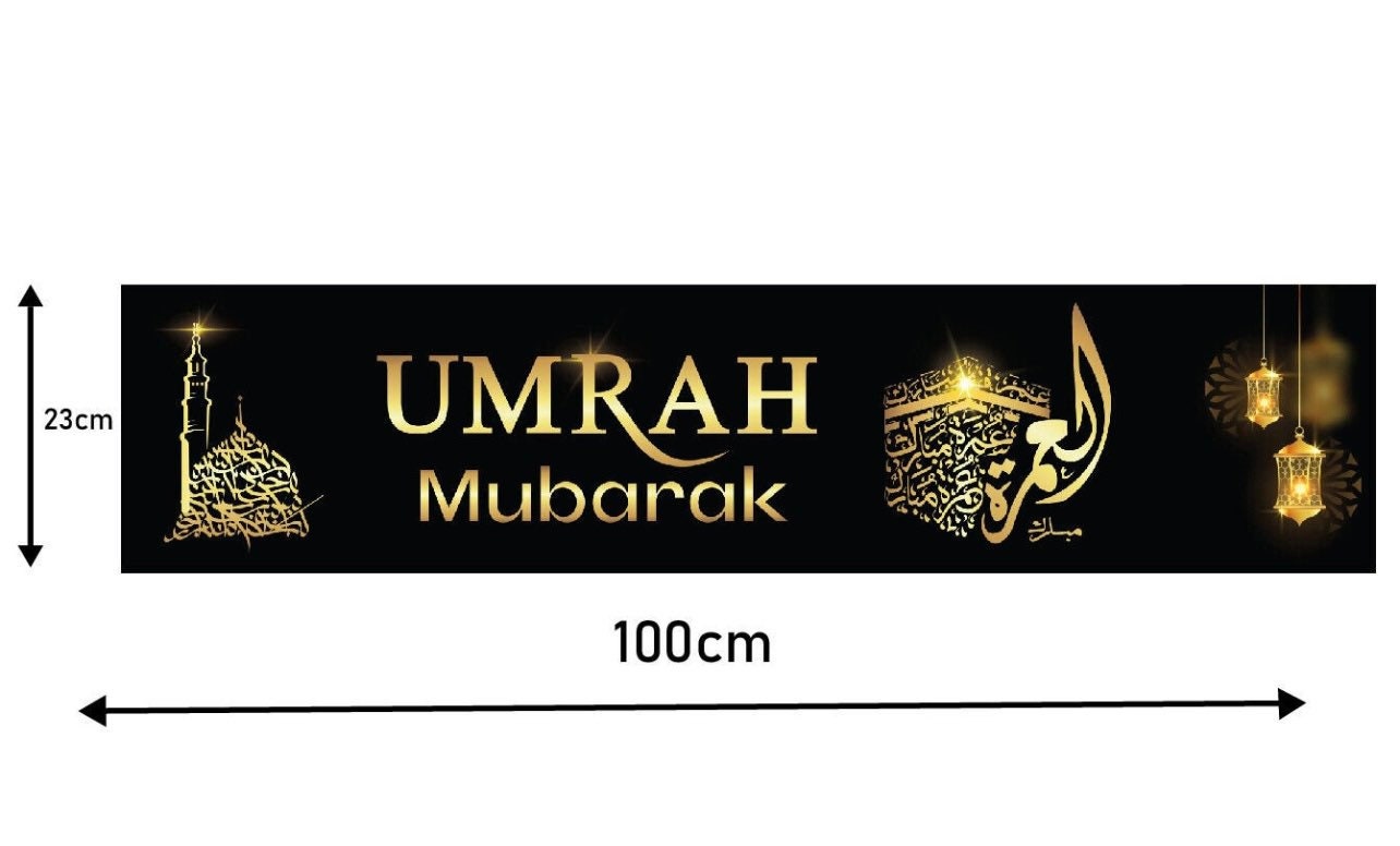 Umrah Mubarak Black Set Banner Bunting Latex Balloon and Foil Balloon Design your house with our umrah mubarak decorationsBalloon land uk ltdBalloon land uk ltd