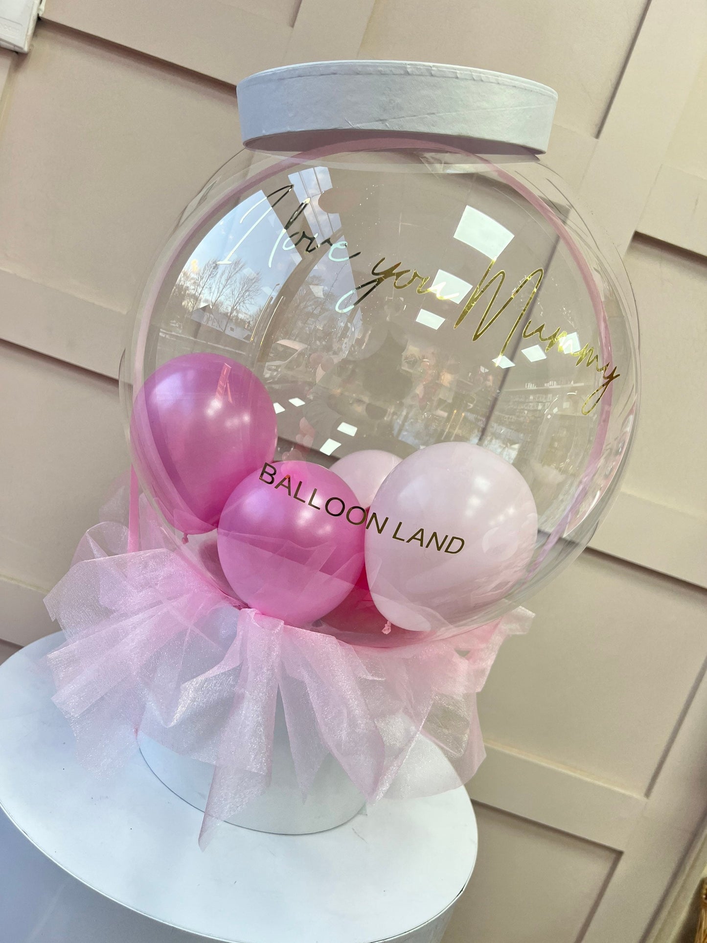 Mothers day hat box Balloon / Personalised Balloon / Worlds Best Mum