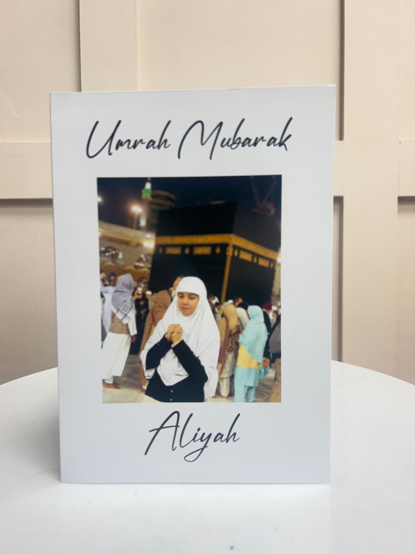 Personalised Umrah Mubarak Photo Card perfect for Umrah Mubarak returnumrah mubarak personlised gift card, send us your picture on Balloonlandukltd@gmail.comBalloon land uk ltdBalloon land uk ltd