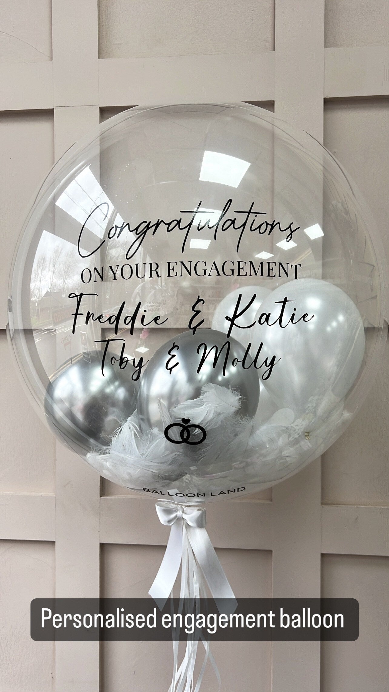 Engagement helium Personalised bubble balloonsCelebrate any special occasion or event with our Personalised Balloons – these will arrive to deliver happiness and delight for all ages.

Create the perfect surprisBalloon land uk ltdBalloon land uk ltd