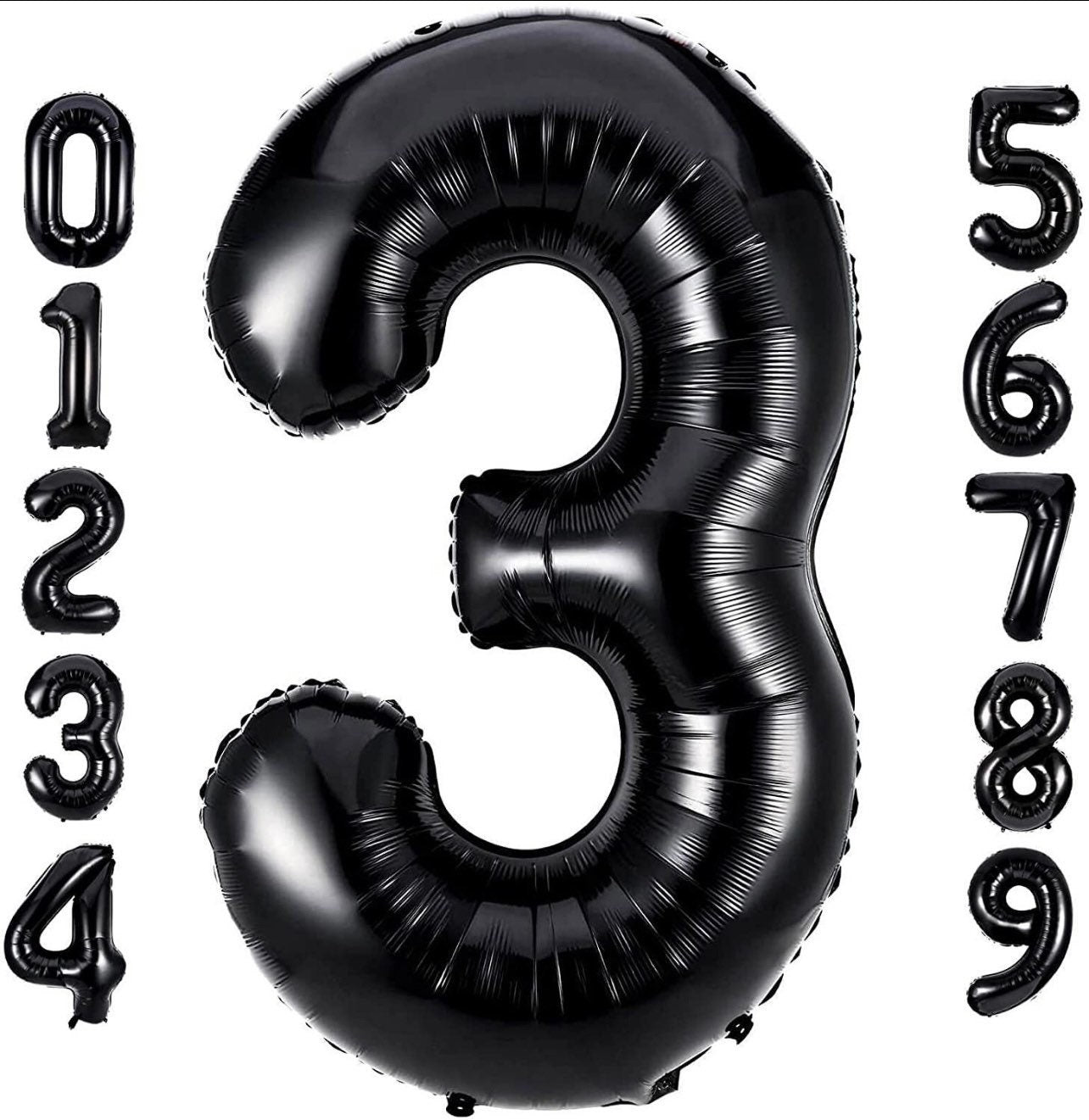 Giant Black Number Balloons, 34" Black Mylar Foil Number Balloons, JumOne giant black number balloon, fit for your birthday bash! These number balloons come in numbers 0-9 and are the perfect decoration for your upcoming birthday or anBalloon land uk ltdBalloon land uk ltd