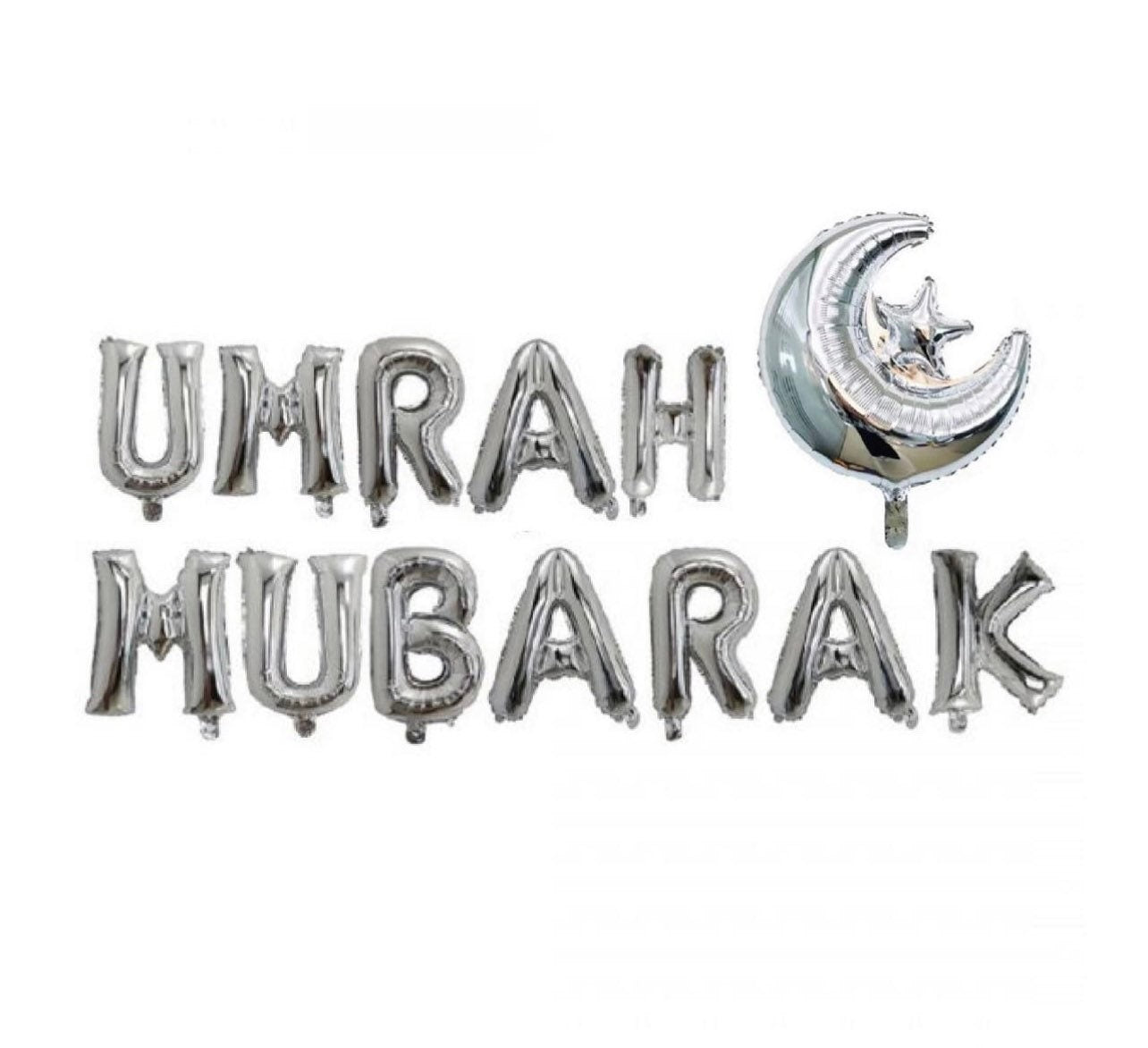 Umrah Mubarak Black Set Banner Bunting Latex Balloon and Foil Balloon Design your house with our umrah mubarak decorationsBalloon land uk ltdBalloon land uk ltd