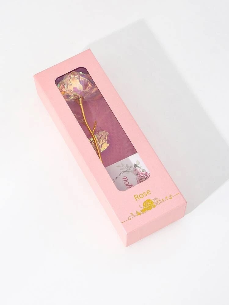 Artificial Pink Rose Flower + Gift MessageArtificial floral stemBalloon land uk ltdBalloon land uk ltd