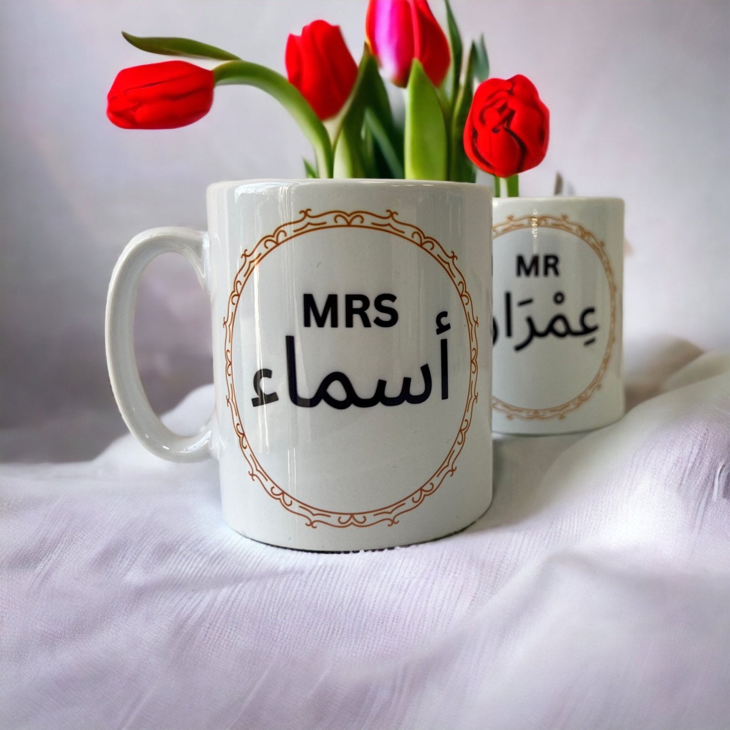 Mr & Mrs mugs in Arabic perfect gift for a newly wedLuxury mug set mr and MrsBalloon land uk ltdBalloon land uk ltd