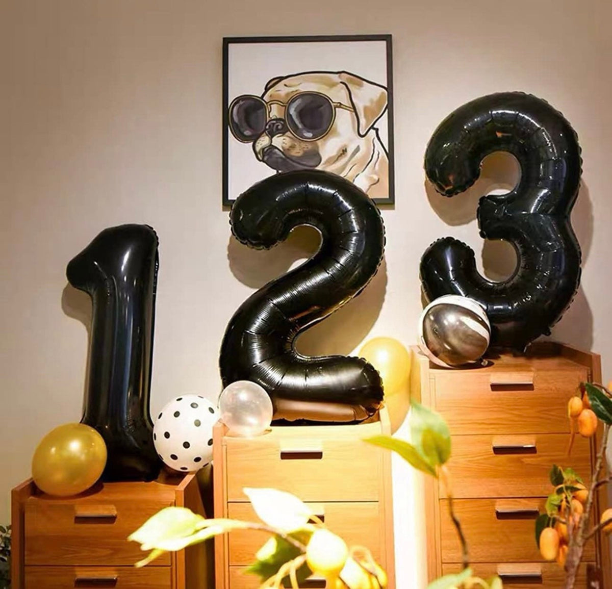 Jumone One giant black number balloon, fit for your birthday bash! These numb ...