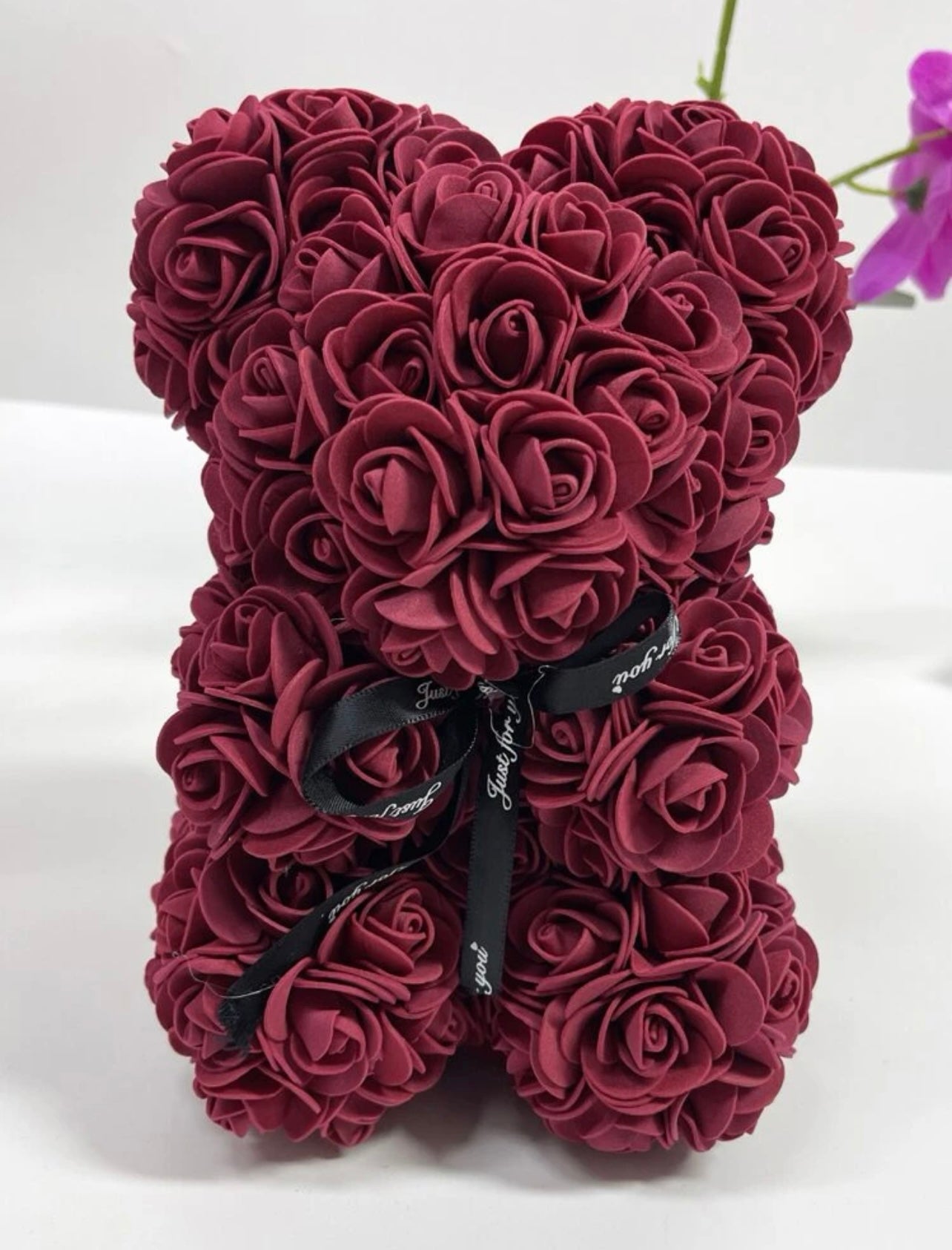 Burgundy Rose Bear